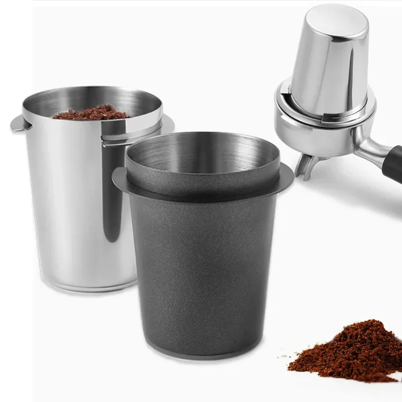 Stainless Steel Espresso Coffee Dosing Cup Compatible with51/53/58mm Portafilter Coffee Powder Feeder Part for Espresso Machine