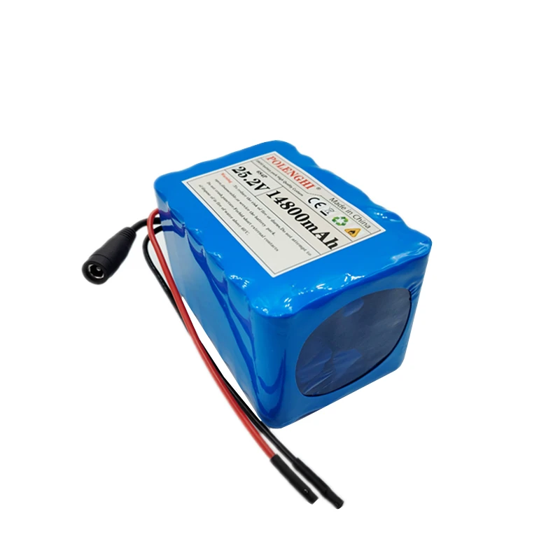 POLENGHI 24V 22.0Ah 25.2V 6S4P18650 rechargeable lithium-ion battery pack with built-in BMS circuit protection board