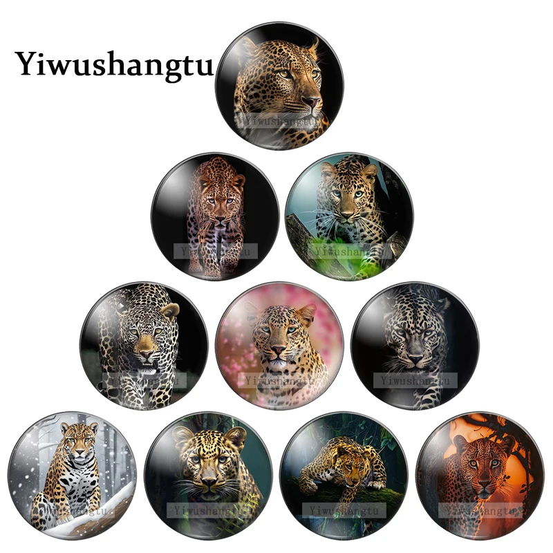 

Flexible grassland animal leopards Art Paintings 8mm/12mm/20mm/25mm Round photo glass cabochon demo flat back Making findings