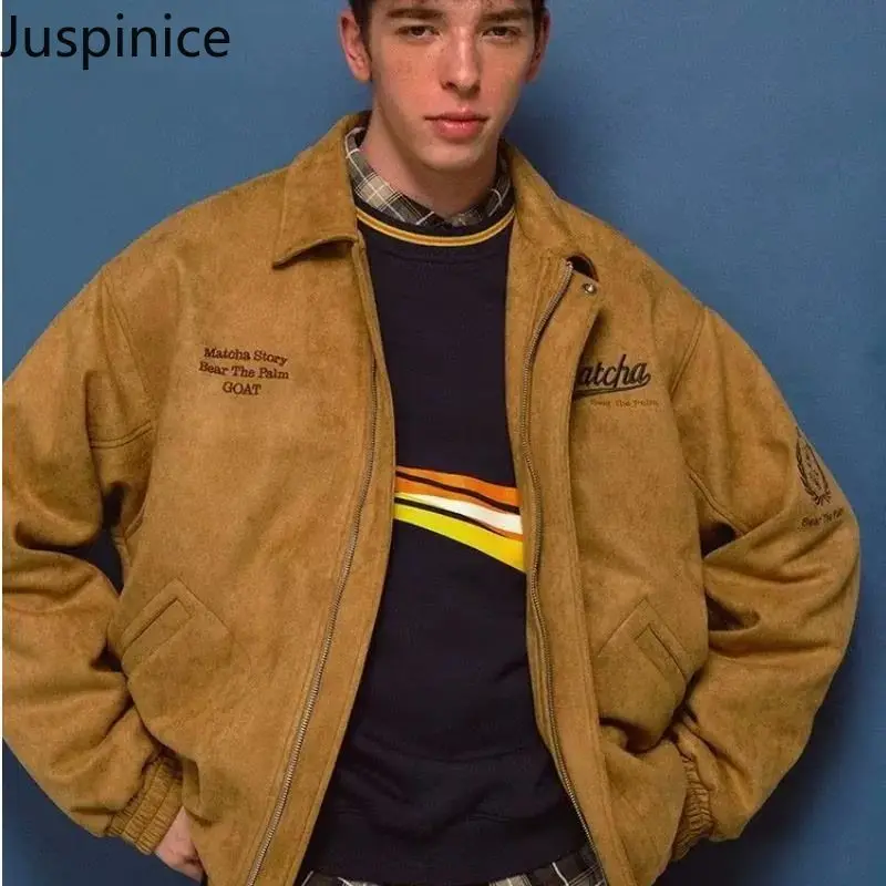 

American Retro Printed Jacket Fashion Men‘s Loose Casual High Street Personality Baseball Jackets Men Tops Male Clothes