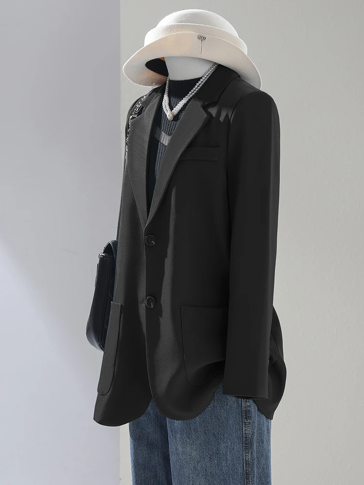 أزياء المرأة عارضة السترة السيدات الأزرق البيج الأسود سترة نسائية فضفاضة