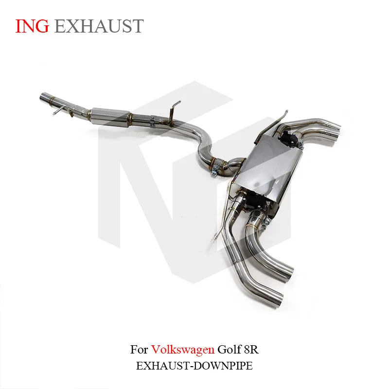 ING Ss304 Remote Valve Catback Pipe for Volkswagen VW Golf MK8 8R 2.0T Muffler Engine Performance TEXT exhaust System