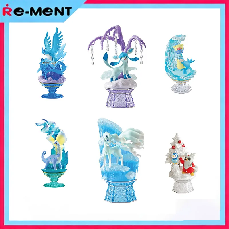 

Genuine Rement Pokemon Scene Glitter Crystal Night Sky Display Figurine Collectible Desktop Ornament Decoration Kawaii Action