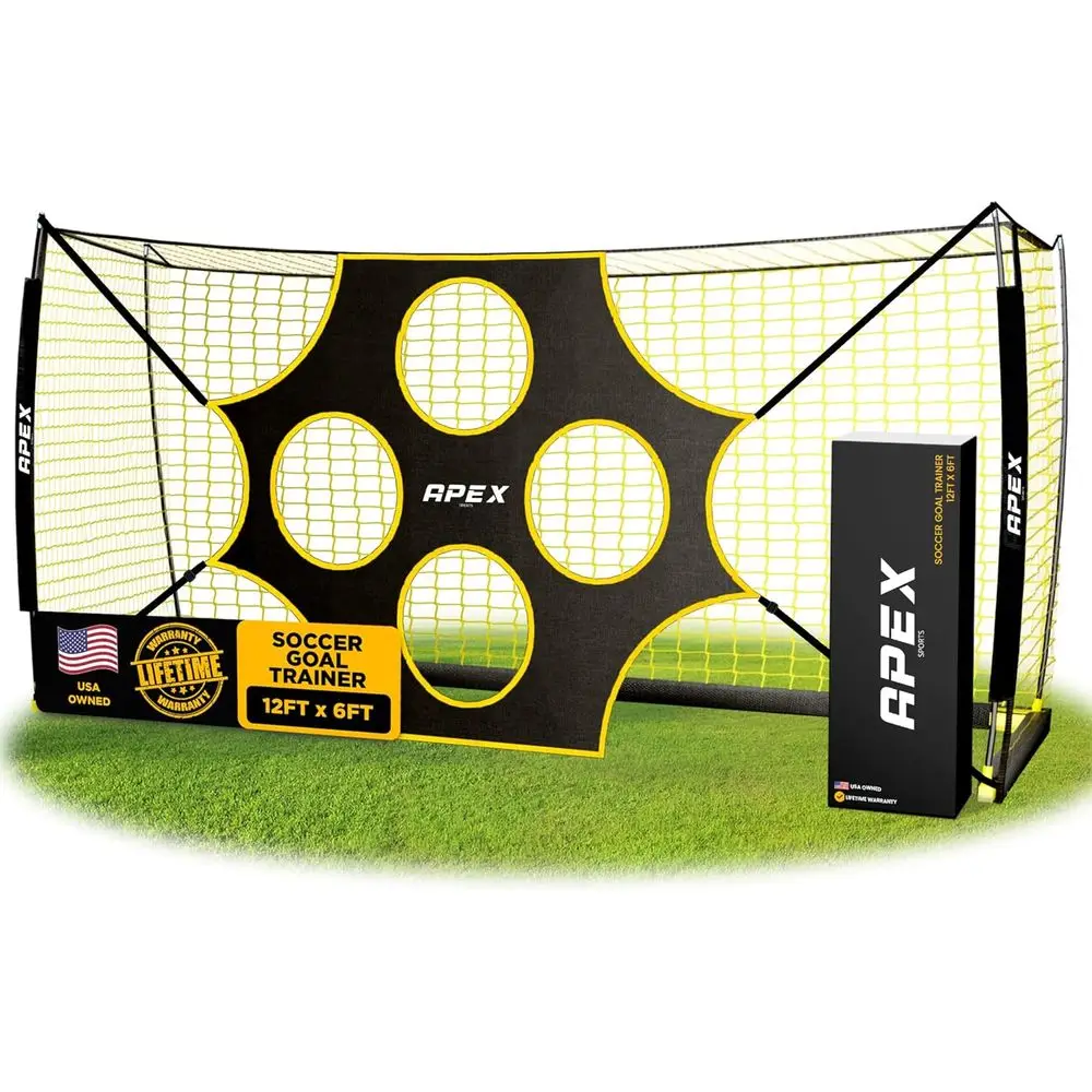 

Portable Soccer Goal with 10-Hole Precision Target - Quick Setup, Removable Net for Indoor/Outdoor Training