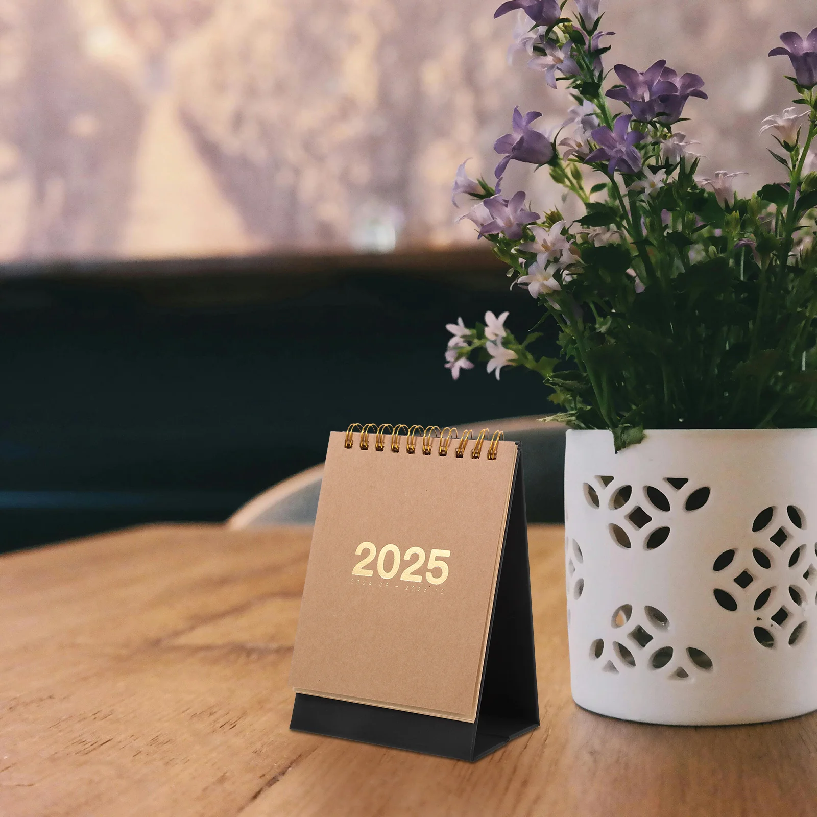 

2025 Desk Calendar Cute Simple Flip Academic Decorative Brown with Notes Table Small Office