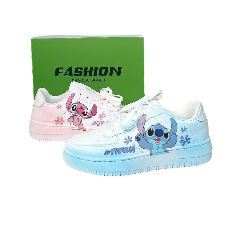 Disney Stitch Angel Cartoon Sneaker Donna Estate Traspirante Versatile Coppia Scarpe da tavolo Y2k Scarpe per il tempo libero per studenti carini