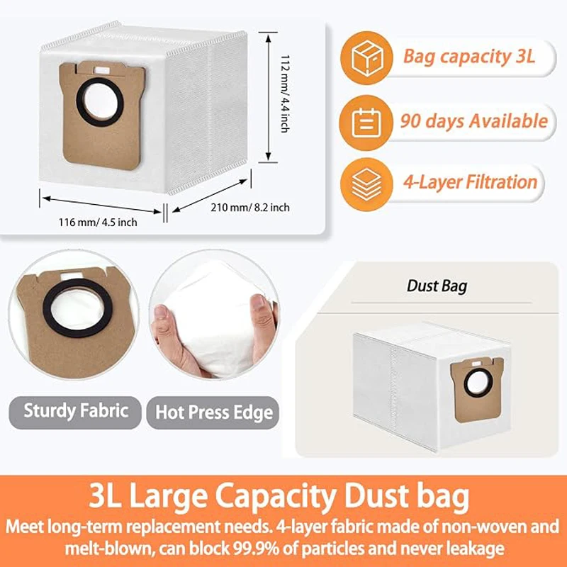For Xiaomi 5/5 Pro Robot Vacuum Cleaner Accessories Main Brush HEPA Filter Side Brush Mop Pad Dust Bag Replacement Parts - view 6