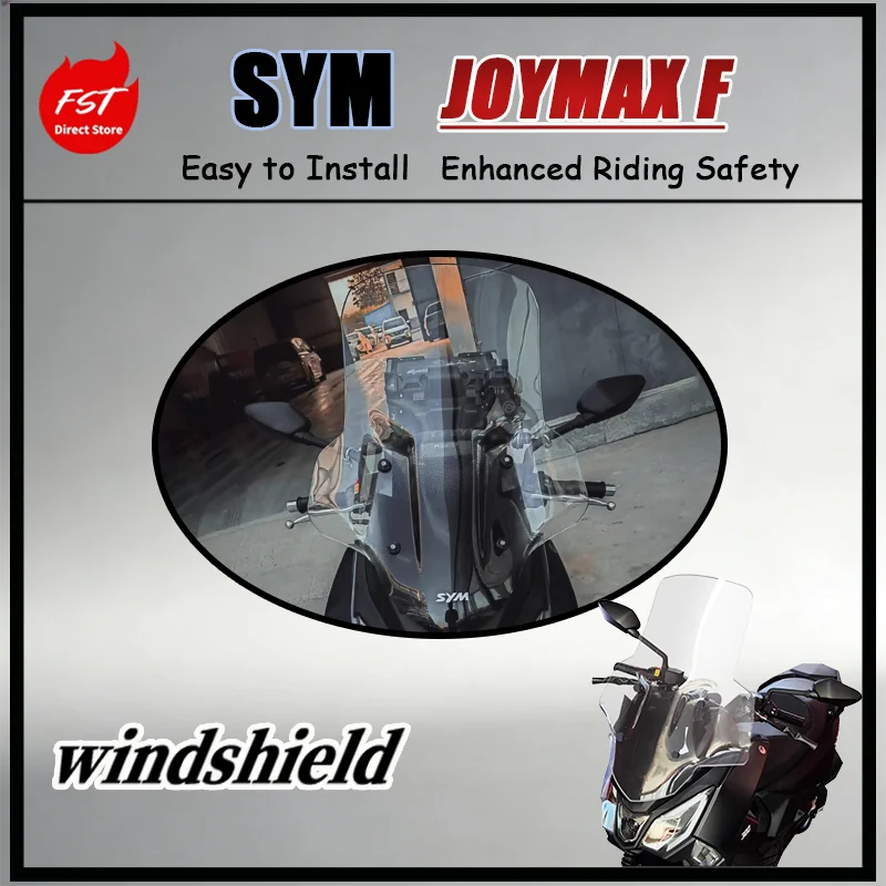 FOR SYM JOYMAX F Windscreen Upgrade - Enlarged Extra Height And Width Design for Enhanced Vision Field Scratch Resistant