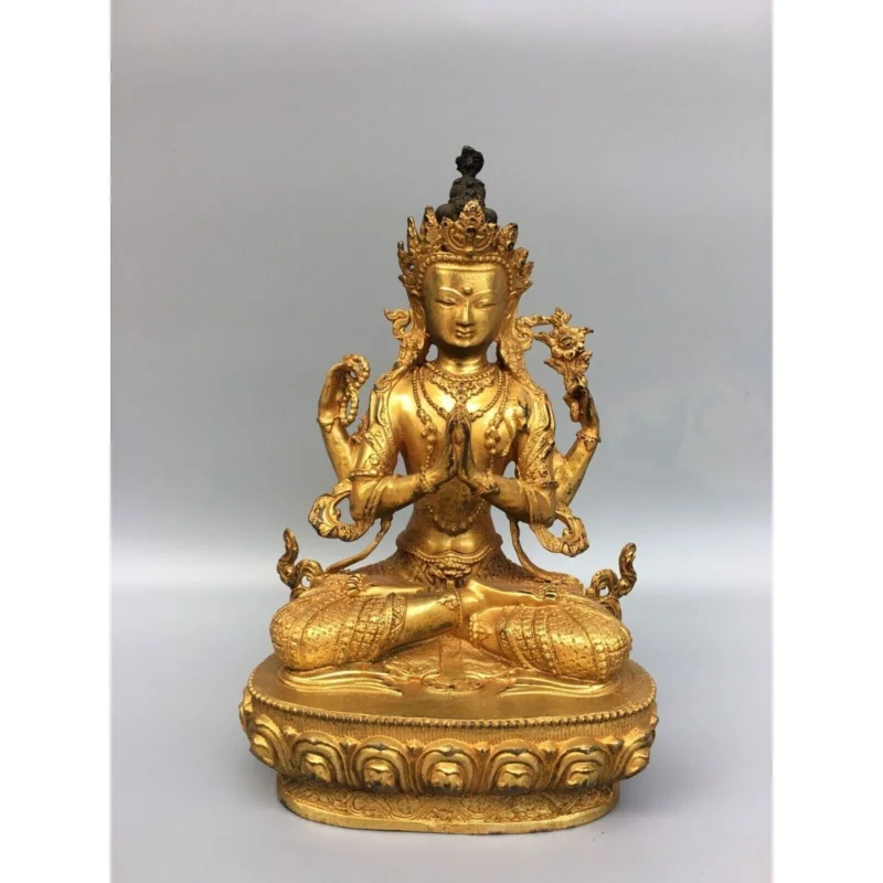 

Chinese Collection old Asian Brass guanyin tara godness Exquisite statue