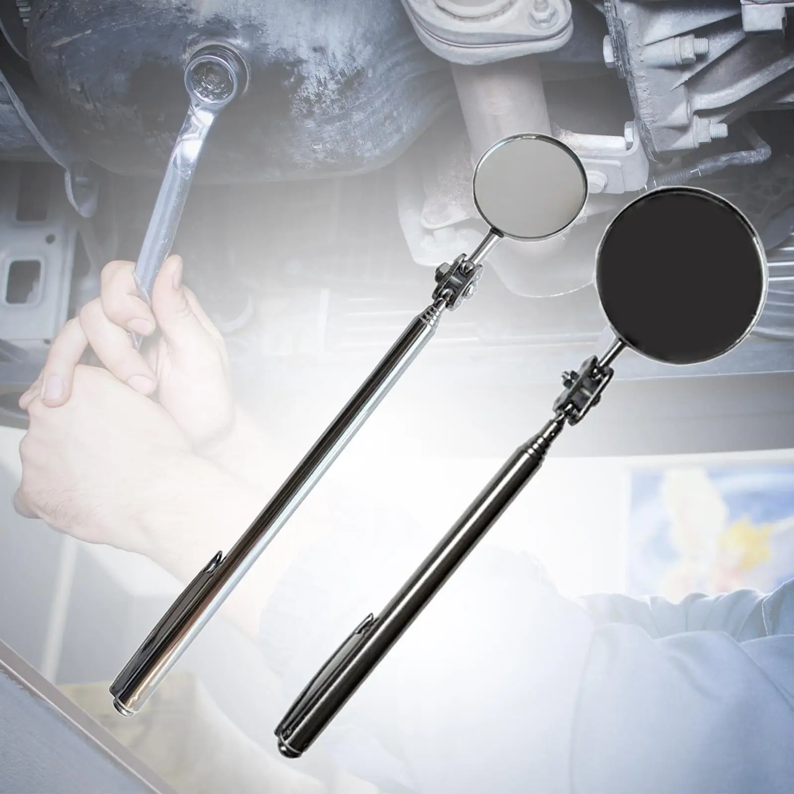 Generic Telescoping Inspection Mirror Mechanics Mirror Checking Vehicle Condition with Extended Handle Multipurpose Flexible