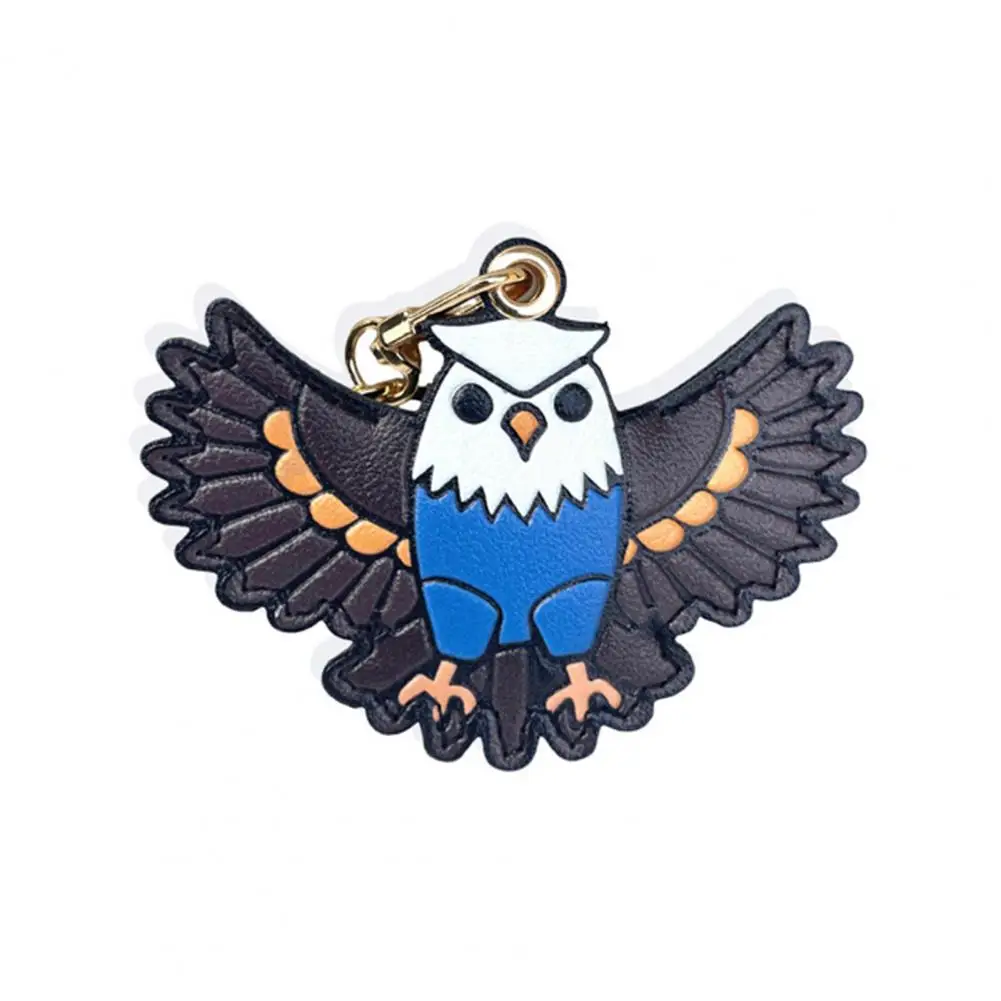 Protective Keychain Cartoon Eagle Keychain Pendant Imitation Leather Key Holder Access Control Card Protector School Bag