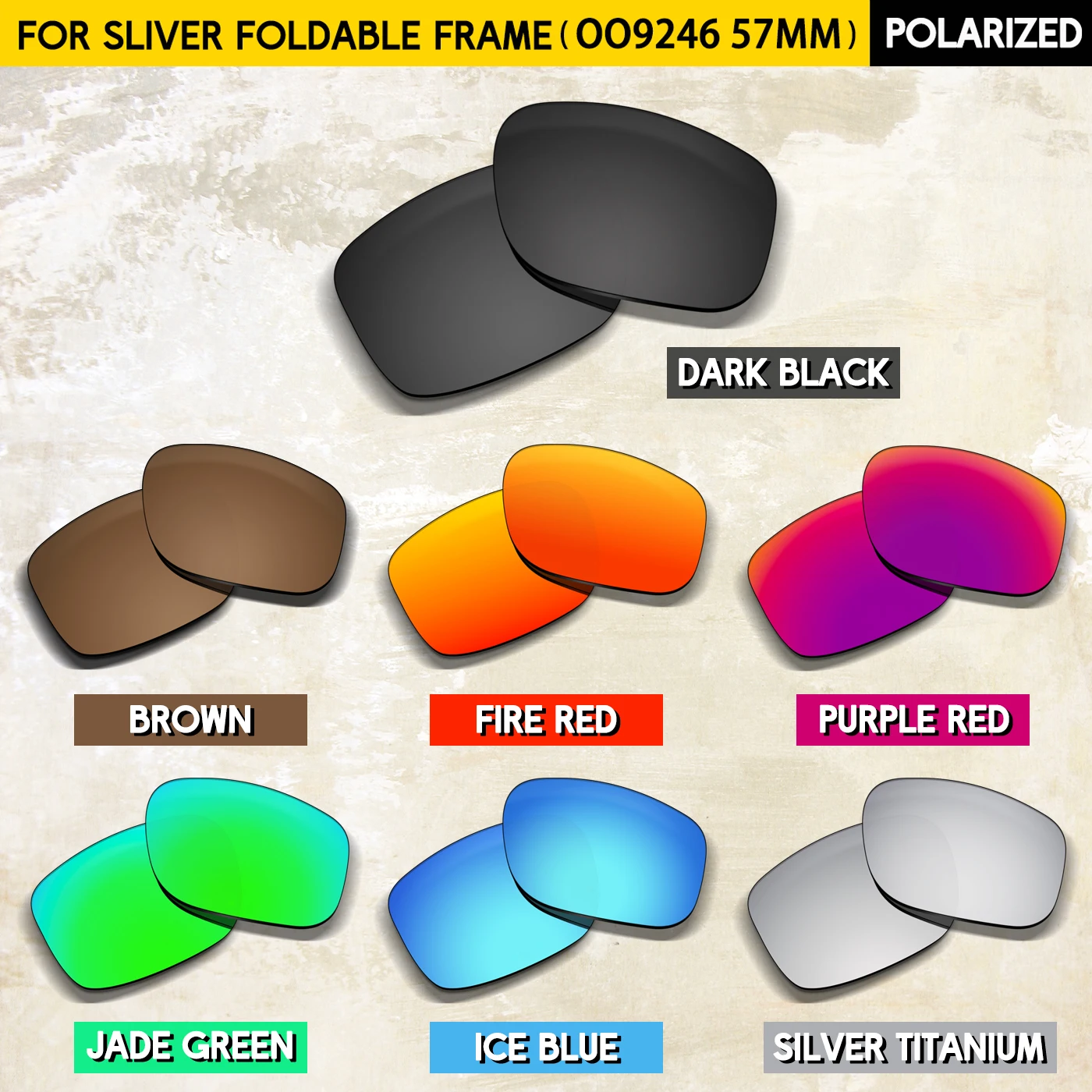 

Fit for Oakley Sliver Foldable OO9246 57mm Frame Lenses Replacement for Oakley OO9246 Sliver Foldable 57mm Sunglasses