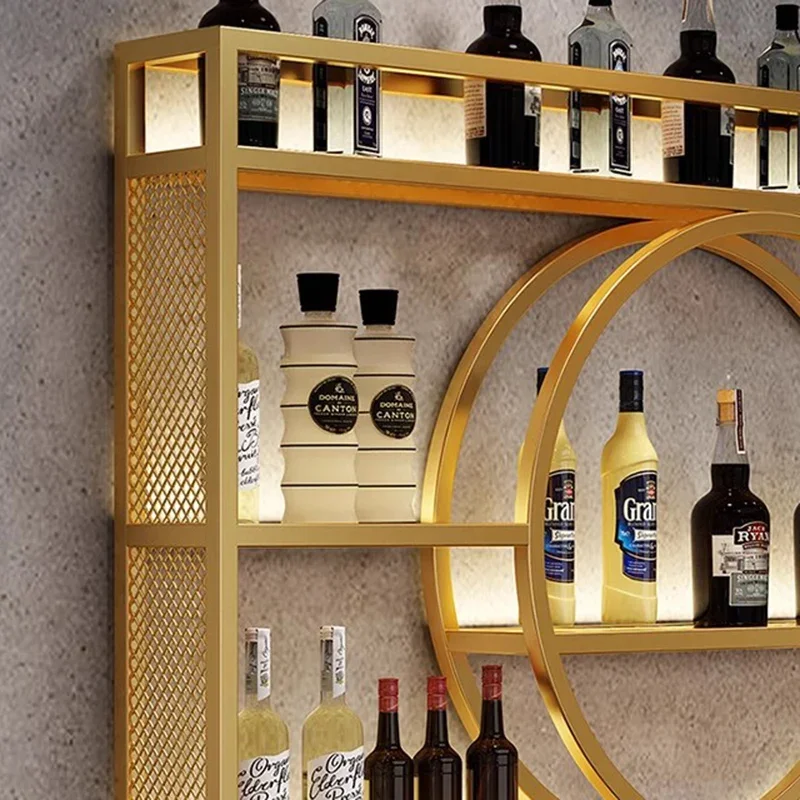 Mini Bar Showcase Ściana Meble przemysłowe Przedpokój Szafka bufetowa Przechowywanie butelek Nowoczesny klub nocny Napoje Półka na wino