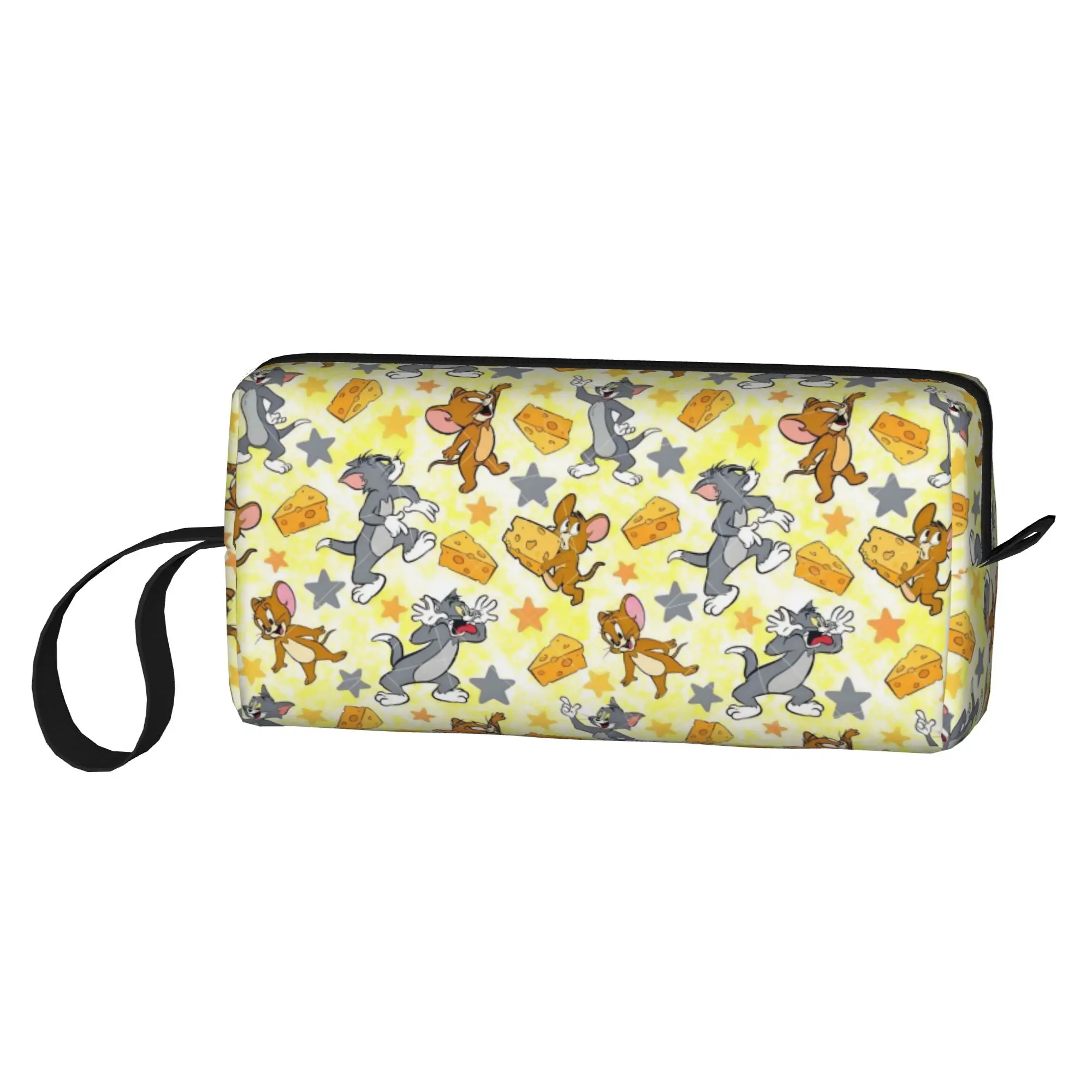 Bolsa de Cosméticos de Viaje Personalizada con Diseño de Anime y Cómics, J-Jerry, T-Tom Cat, Organizador de Maquillaje, Neceser de Belleza para Damas