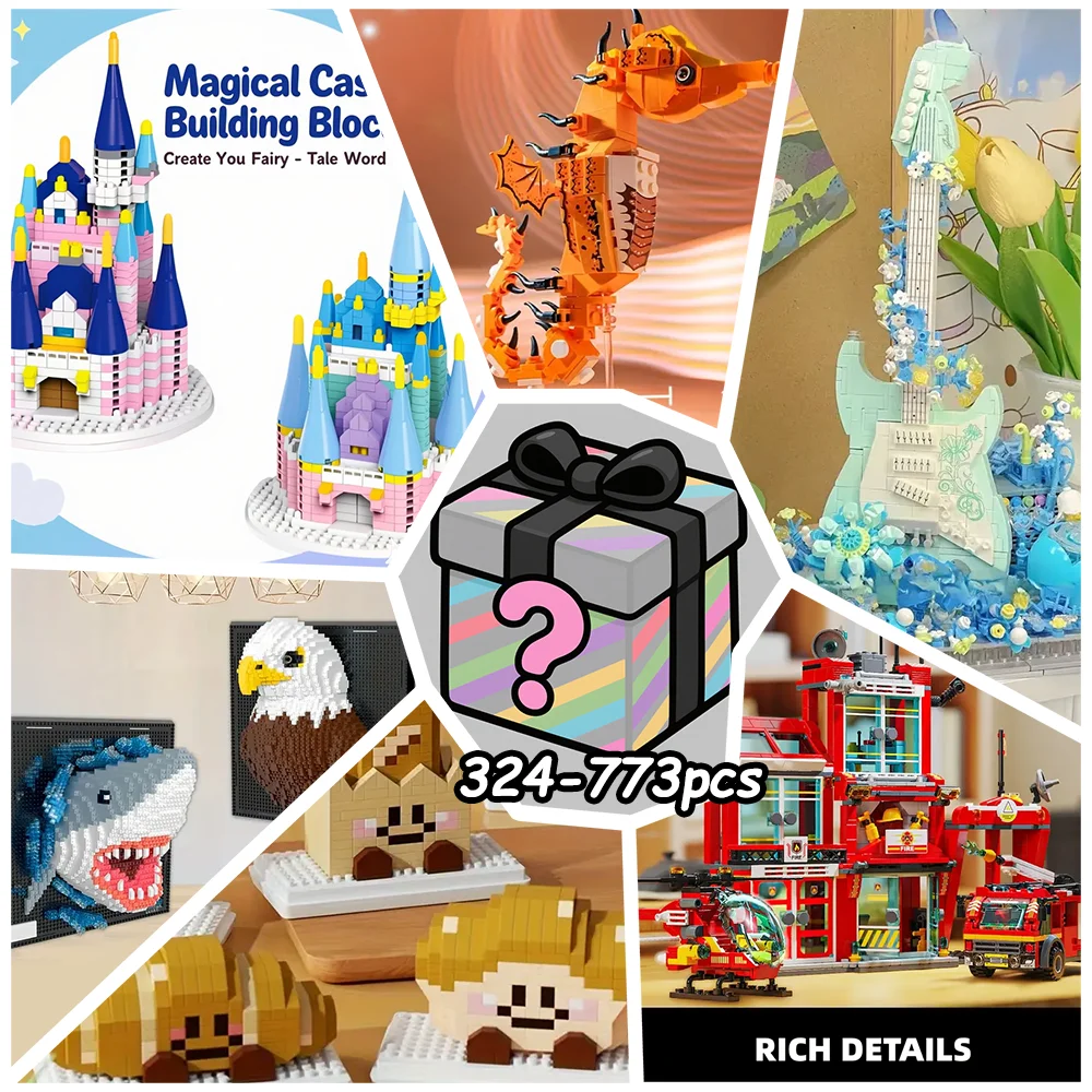 Random building block blind box, disassemble to create a little surprise for assembly, super stress-relieving assembly