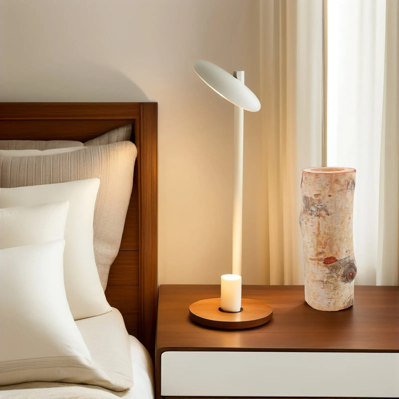 

Набор из 1 деревянного подсвечника в деревенском стиле в форме пня для домашнего декора, центрального украшения обеденного стола, свадебного декора