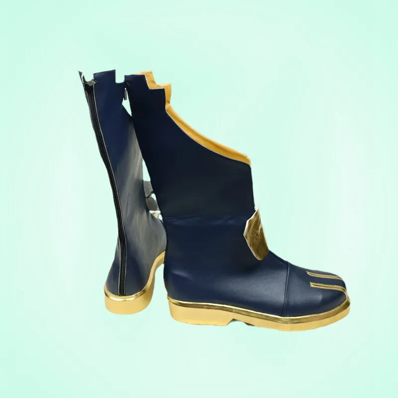 Anime Genshin Impact Diona Cosplay Shoes Blue Short PU Leather Boots For Halloween Carnival