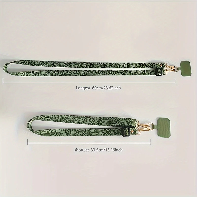 Tali Lanyard Ponsel Selempang Dicat Tali Gantung Leher Dapat Disesuaikan dengan Klip Gasket Lanyard Casing Ponsel Universal Antihilang