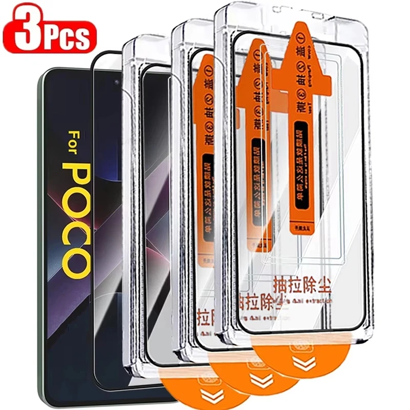 

Easy Install Tempered Glass Screen Protectors for Poco F8 Ultra F8 Pro X8 Pro Max Glass with Auto Alignment Kit Full Cover Film