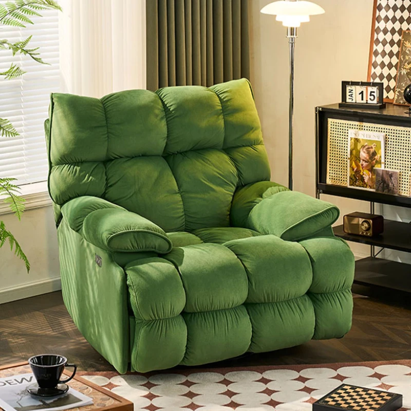 

Fancy Living Room Sofas Modern Nordic Velvet Recliner Lazy Puffs Sofa Green Reading Lounge Sillon Reclinables Furniture Couch