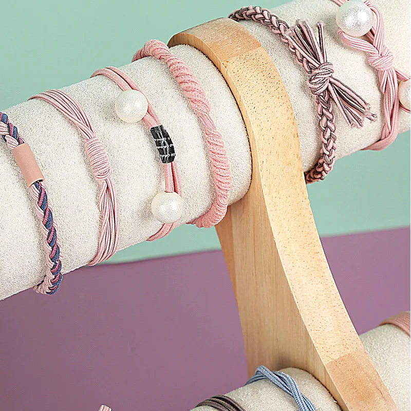 حامل سوار من الخشب الصلب، حامل تخزين الساعات الفاخرة، أساور بسيطة، رف عرض، منظم تغليف المجوهرات