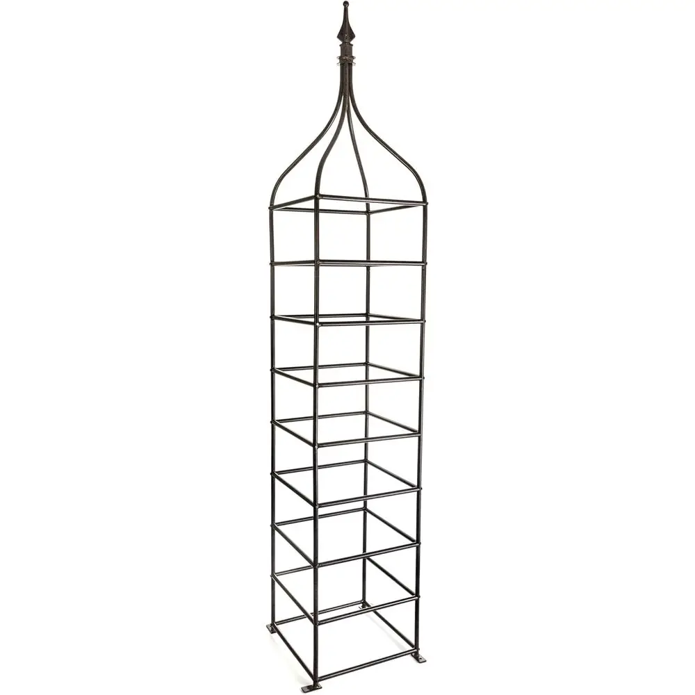 Garden Obelisk Trellis, 8.75 t Tall, reestanding | 39 LB Solid Metal, ClimRose Tower, 18
