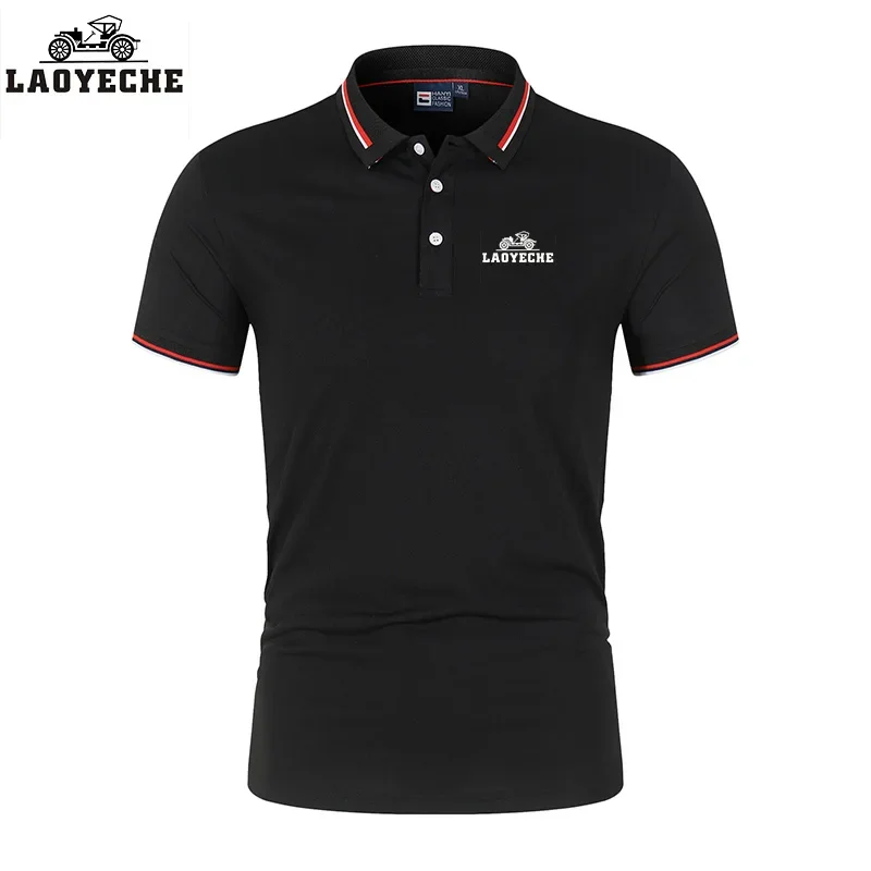 

LAOYECHE brand men's new hot summer high quality business Polo shirt short sleeve casual print breathable top T-shirt