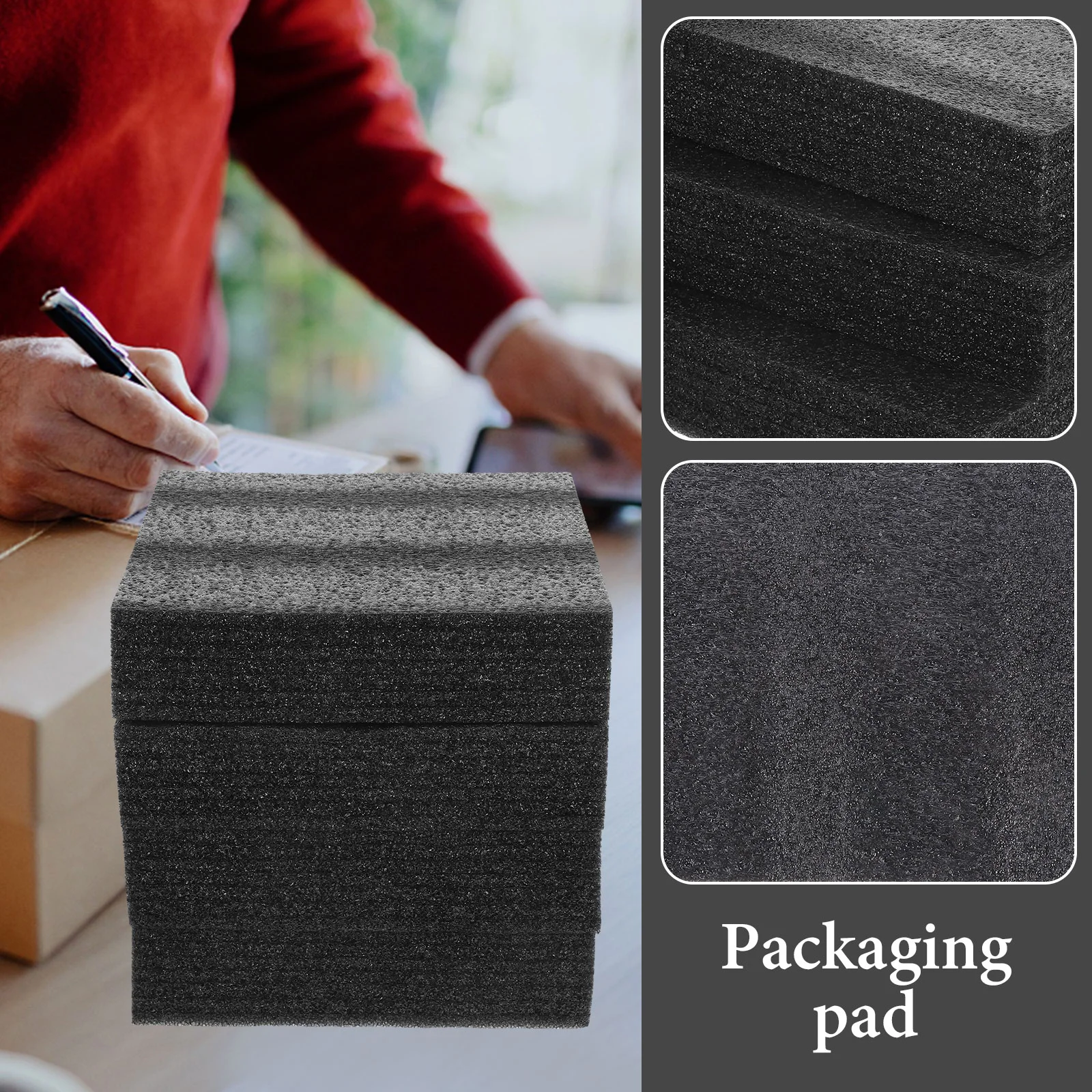 4 Pcs Black Pearl Cotton DIY Foam Cushion Delivery Packing Insert Wrapping Liners Board Daily Use Mats Inserts Supply Pad for