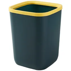 Nordic Square Trash Waste Bins Thickened Trash Home Office Pressure Ring Waste Paper Basket Living Room Kitchen Trash 10L