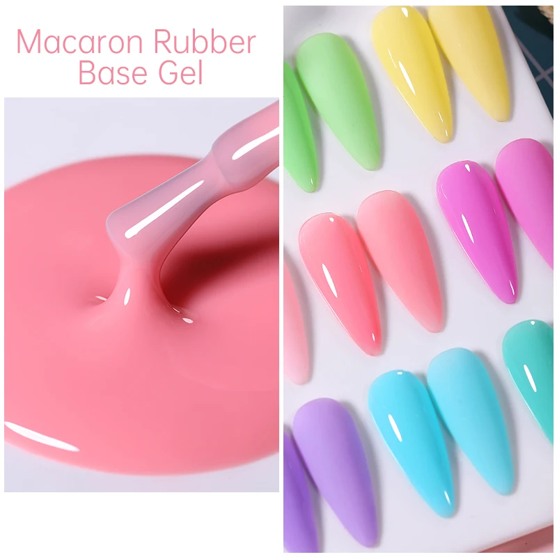 UR SUGAR 7ml Macaron Base in Gomma Gel Semi-Permanente Glitter Soak Off Base Top Coat UV LED Gel per Unghie Vernice Nail Art Manicure