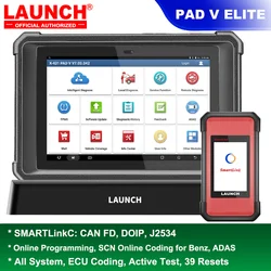 LAUNCH X431 PAD V Elite 10.1 inch CAR Diagnostic tools J2534 Online programming ECU coding DOIP CAN FD ADAS Smartlink C