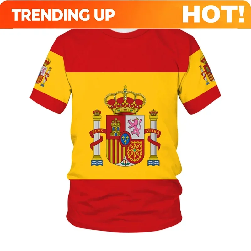 Customization U.K. Flag British Flag T Shirts For Men 3D Spain Totem Emblem Print Tee Shirt Womens Clothing T-shirt Short Sleeve