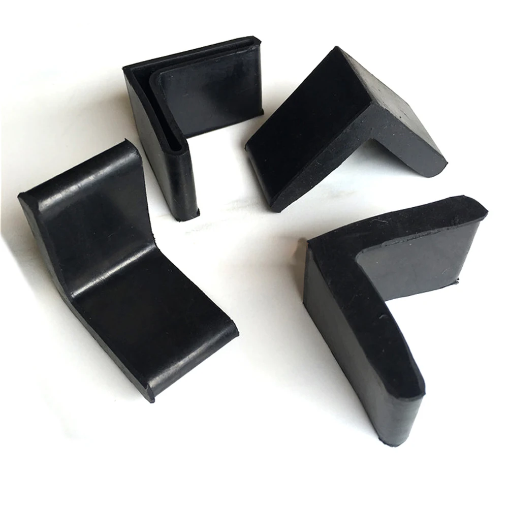 2/4Pcs L-shaped Rubber Triangle Angle Iron End Cover Caps Black  Feet Protective Cover Anti Scratch Shelf Table Chair Leg Pad