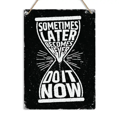 

Металлическая винтажная ретро-табличка с мотивационной надписью «DO IT NOW» для декора дома - алюминий