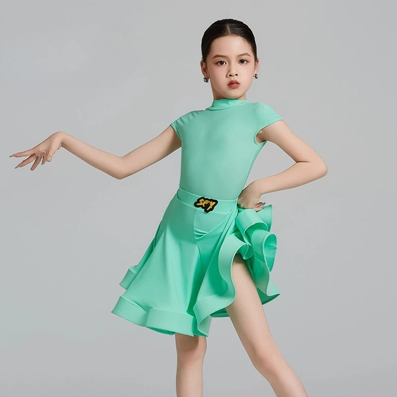 Nuevos estilos populares de uniformes de competición profesionales para niños, uniformes de actuación en escenario para niñas, disfraz de actuación