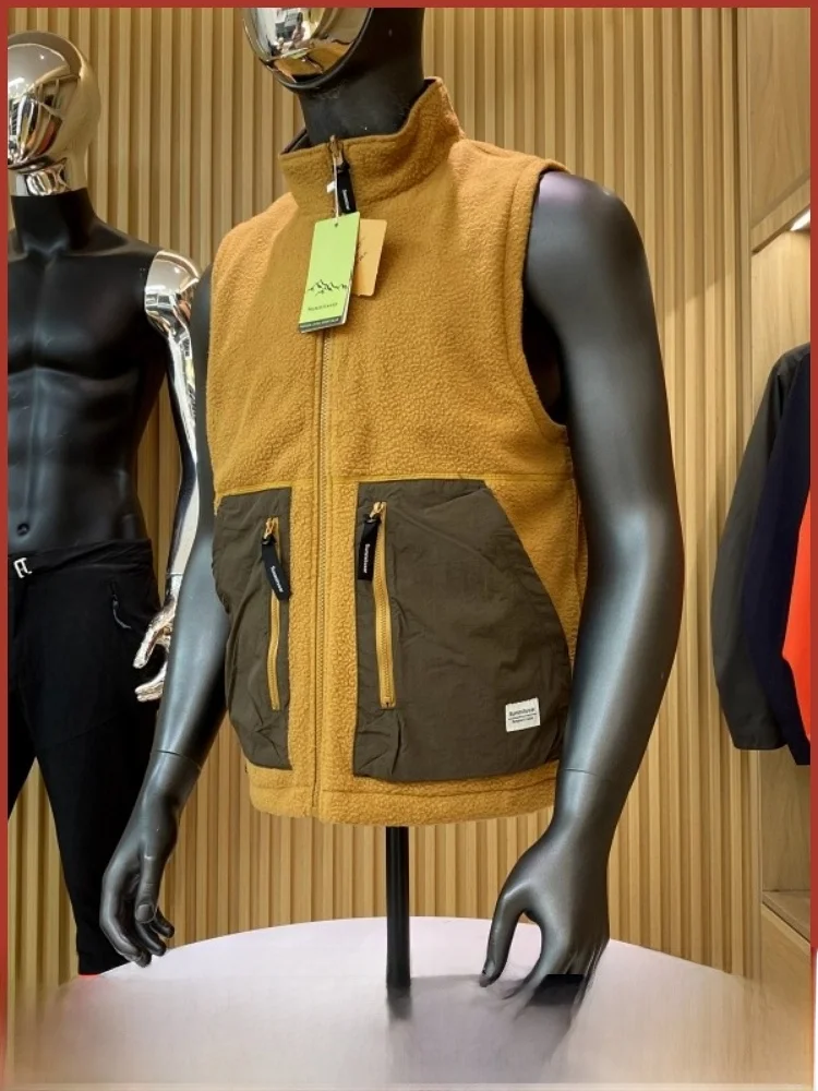 

Жилет Thiened Fce, осенне-зимний Новое поступление, теплая двусторонняя одежда, спортивный жилет на молнии, цветной жилет