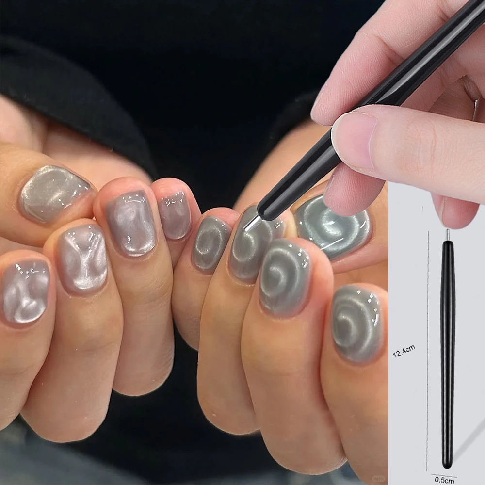 Bolígrafo magnético 3D para uñas, piruleta, vórtice, ojo de gato, chupar arcoíris, Halo, vórtice, arte de uñas, bolígrafo magnético para esmalte de uñas CatEye