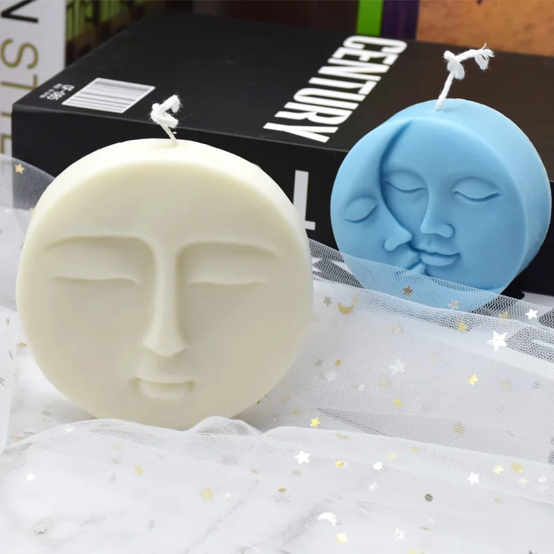 

Moon Face Silicone Candle Mold Mould DIY DIY Round Face Silicone Soap Mold Handmade Candle Making Kit