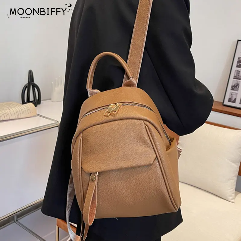 Quality Small PU Leather Backpack Bags for Women 2022 New Trendy Back To School Bags for Teenagers Girls Luxury Kawaii Backpack