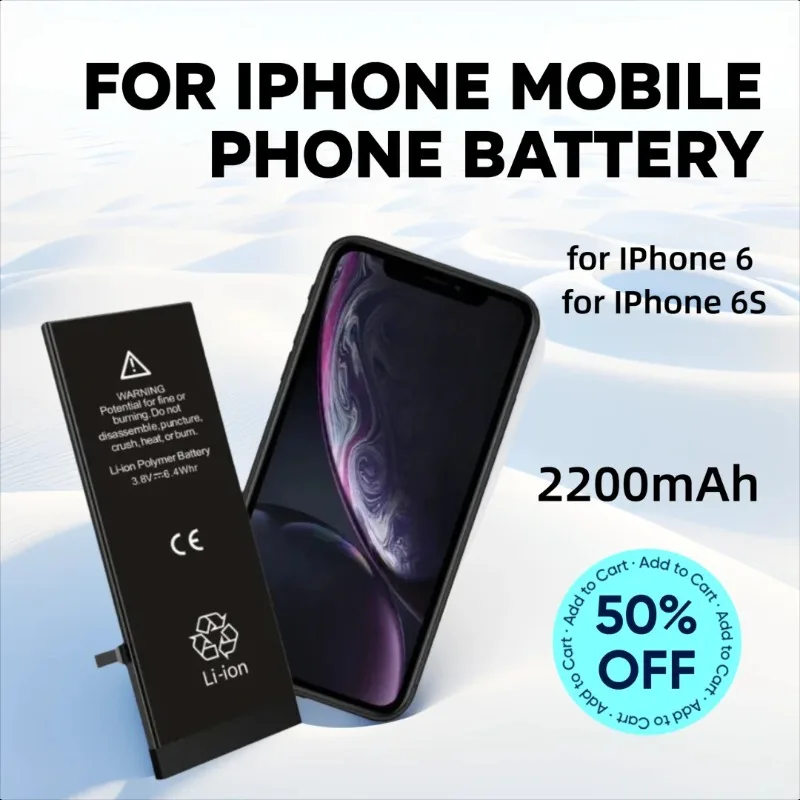 

2200mAh High-quality for IPhone 6 6S Mobile Phone Battery