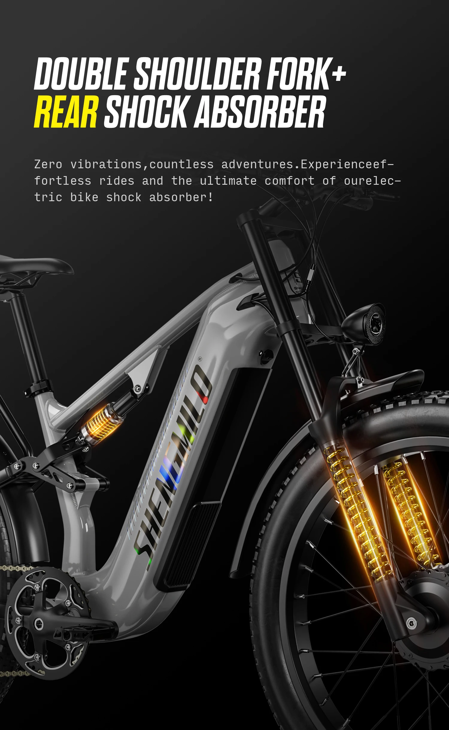 Shengmilo S600 pro Latest Version Adult Electric Bicycle, 48V 25Ah Battery, 80‑90KM Long Range under Pedal‑Assist Mode, 26*3.0‑Inch All‑Terrain Wide Tires, Urban Commuting E‑Bike