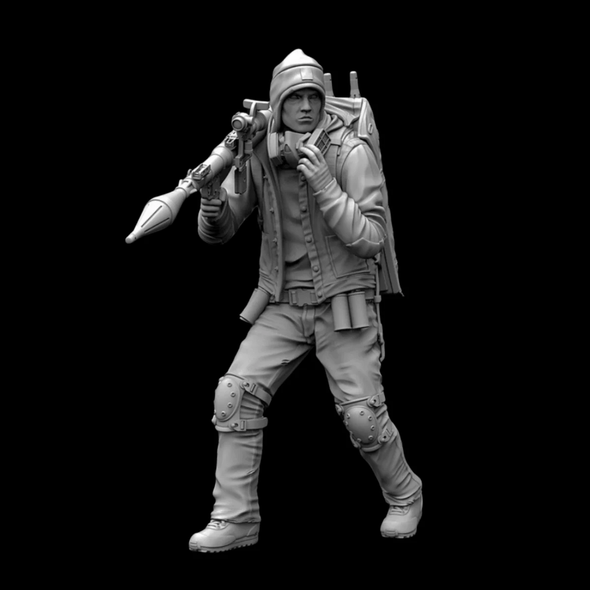 1/35 Resin unpainted model kit, military theme, rocket launcher gunner unassembled and unpainted GK, 1152R