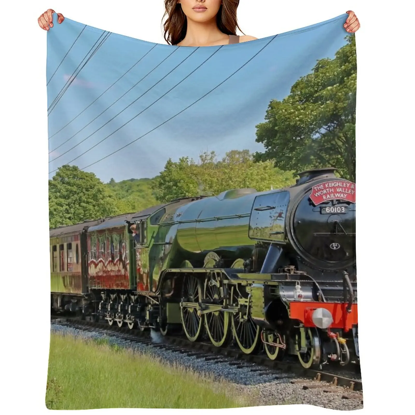 

Flying Scotsman 60103 Centenary KWVR - 10 Throw Blanket warm for winter Hairy Tourist Bed Fashionable Blankets