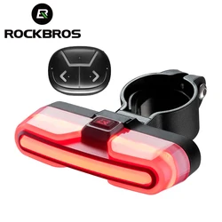 ROCKBROS Remote Rear Light Bicycle Smart Brake Light Type-C Charging Bike Light IPX6 Auto Sensor Brake Cycling Taillight Part