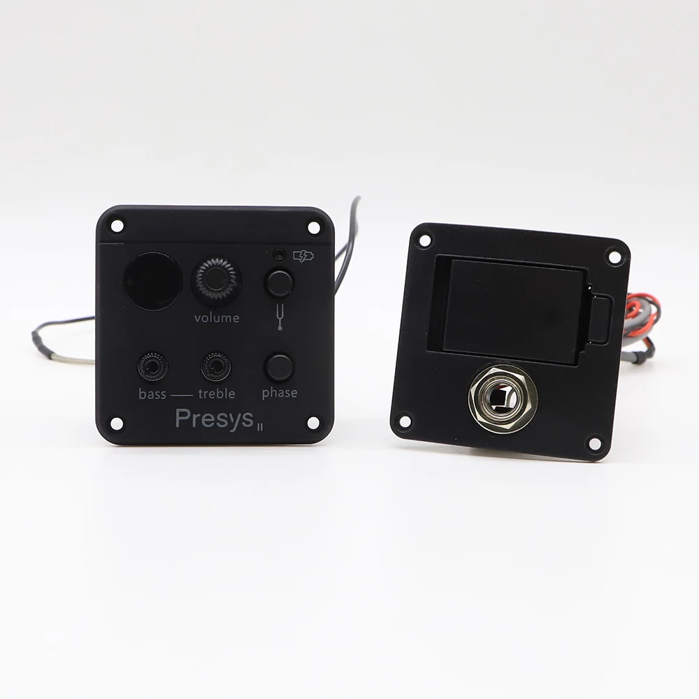 

Acoustic Guitar Pickup ISYS+ II Plus Preamp Equalizer Tuner Volume Bass Treble Phase Control 2 Bands EQ