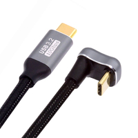 Chenyang 10Gbps 100W USB-C USB 3.1 Type C Male to Male Extension Data Cable Opposite U Shape Back Angled with Sleeve 50-300CM