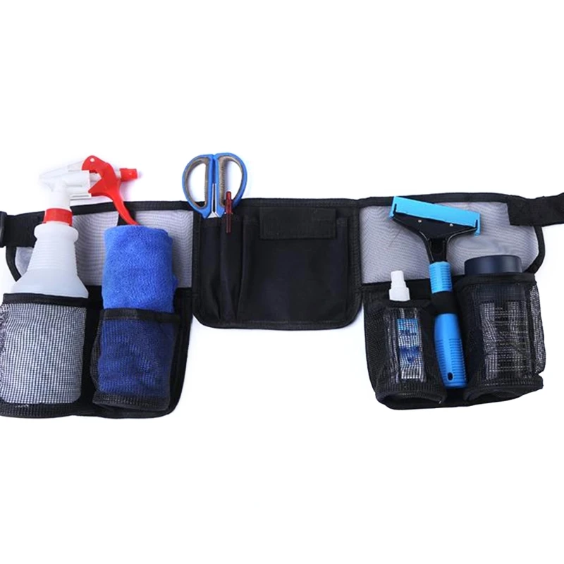 Borsa da cintura multifunzionale cintura per attrezzi per la pulizia portatile con tasche Organizer per attrezzi da giardinaggio regolabile per la pulizia del trasporto di goccia