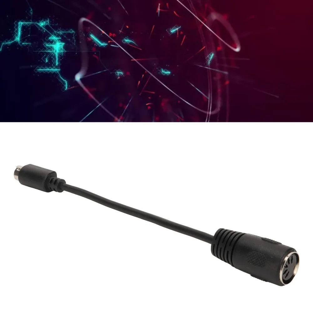 Transfer Cord DIN 5 Pin Female to MIDI 6 Pin Male 15cm/5.9in Plug-and-Play Keyboard Transfer Cable Mouse Transfer Cable for PS2