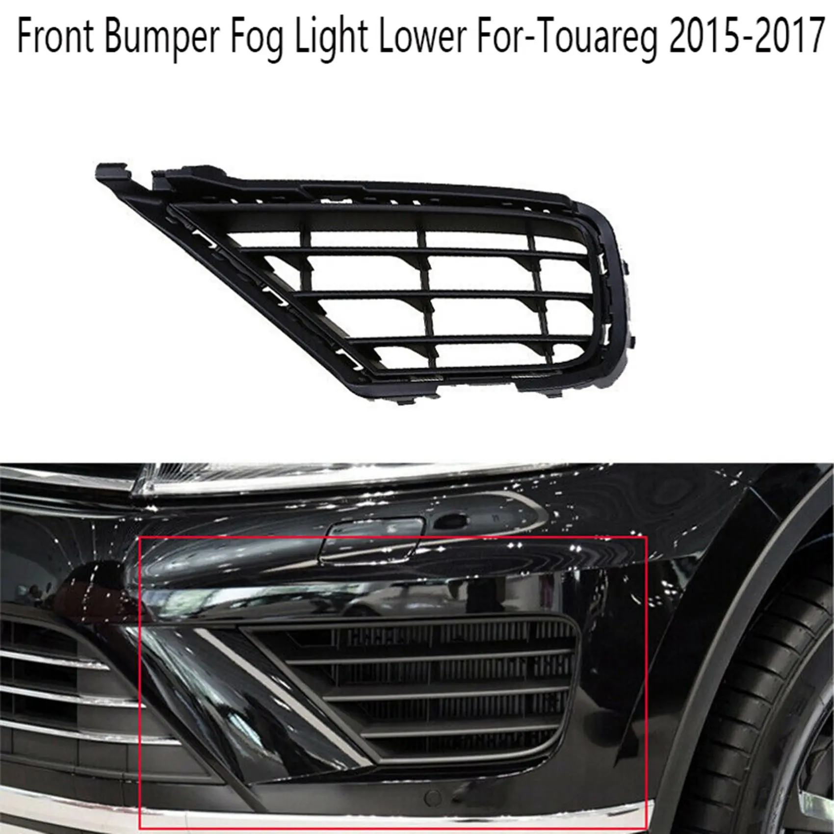 Front Bumper Right Fog Light Cover Racing Grills For-VW-Touareg 2015-2017