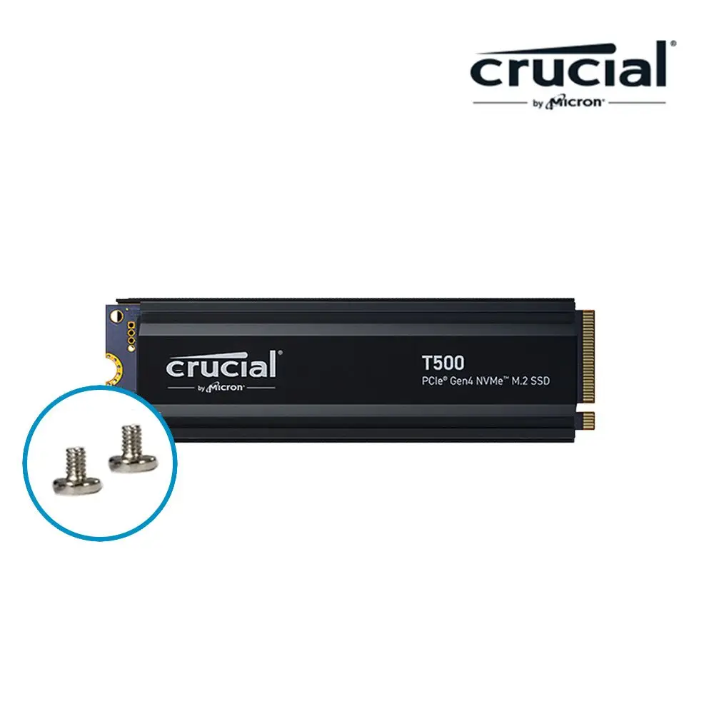 -Official-MICRON Crucial T500 HEATSINK 1TB M.2 NVMe SSD crew CTS (GEN4/TLC/PS5 compatible)